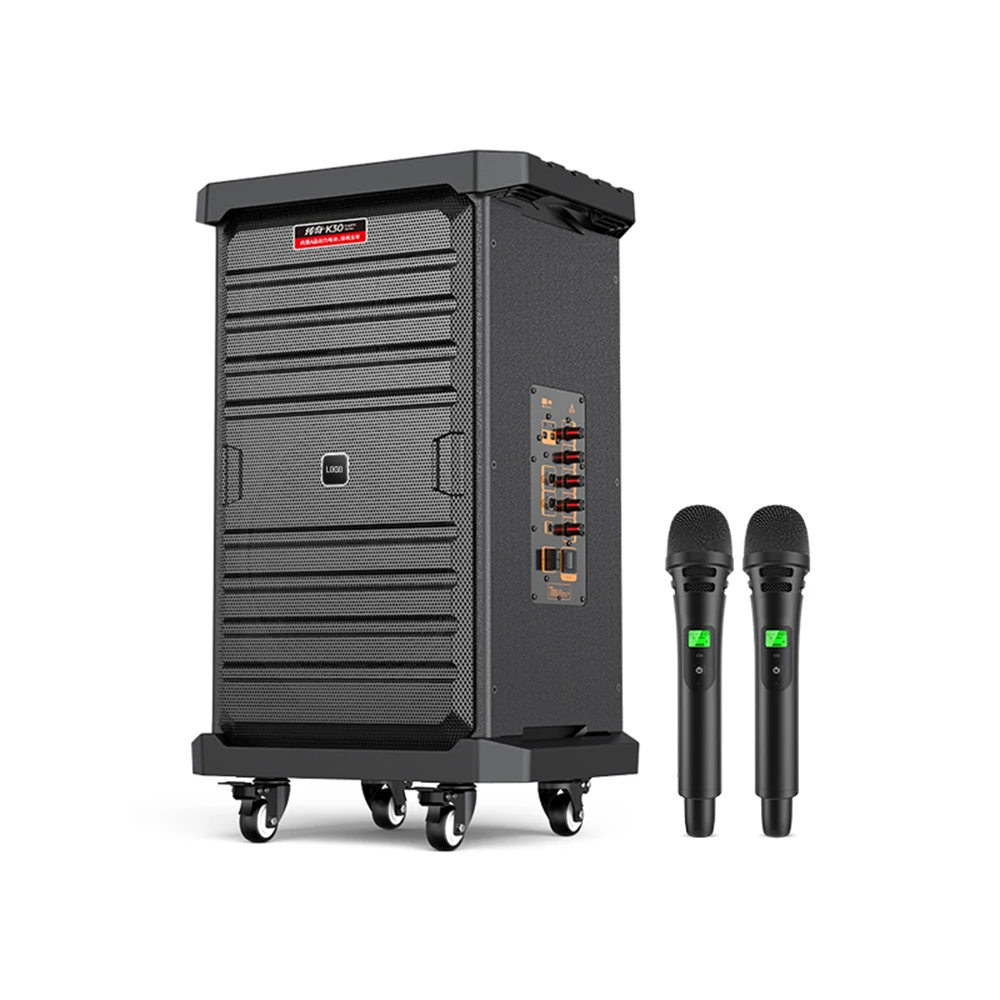

Hooqu 120W Portable Trolley Speaker Loud Karaoke Speaker With Mic And Bluetooth 8 Inch Woofer & 3 Inch Mid-Tweeter X 2 Party Spe