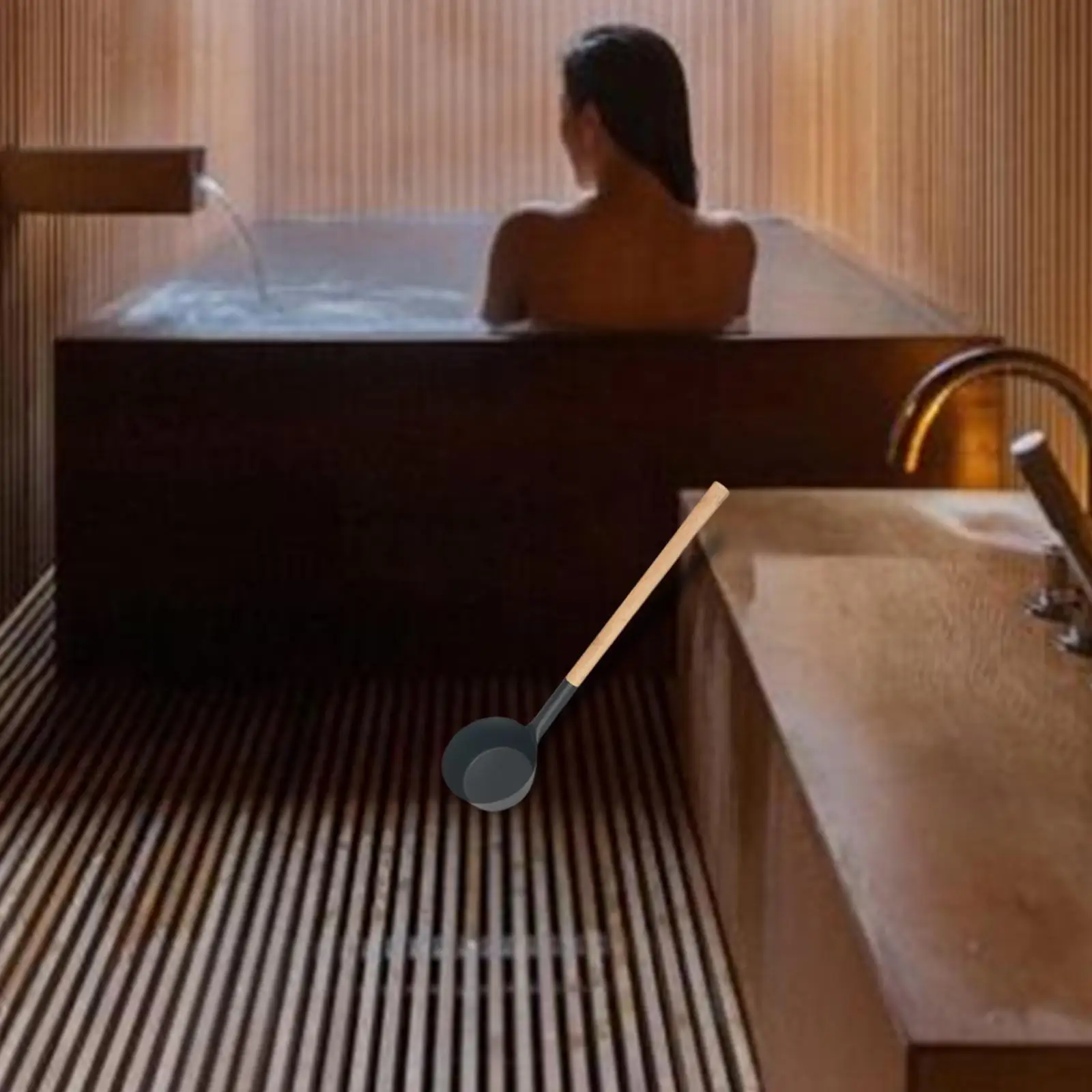 Sauna Ladle 350ml Home Japanese Stylish Easy to Use Large Capacity Practical