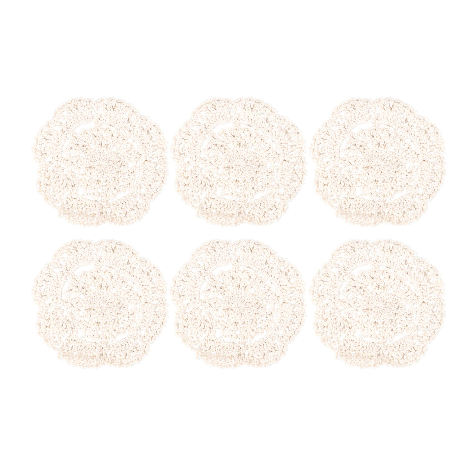 

6 Retro H made Vintage Coasters Round Lace Crochet Cup Mats for Drinks Decorative Reusable Washable Home Gifts