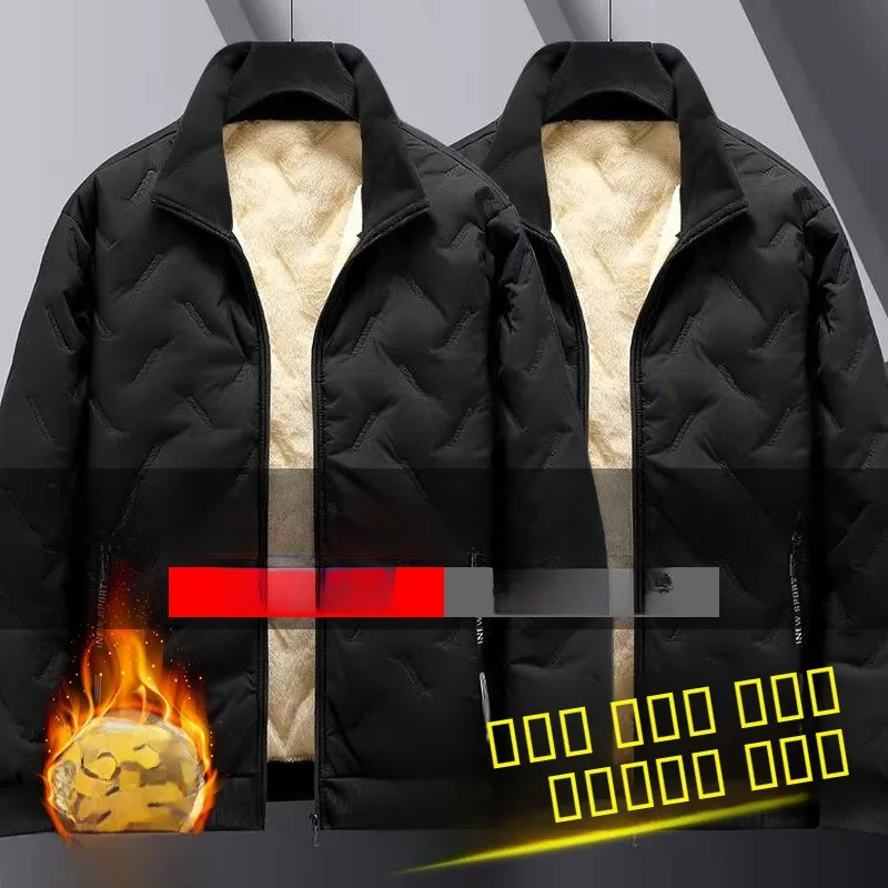 

Thiened eep Velvet down Jaet Loose Fit Workwear for Men Autumn Winter Construction Site Labor Work Casual Sle