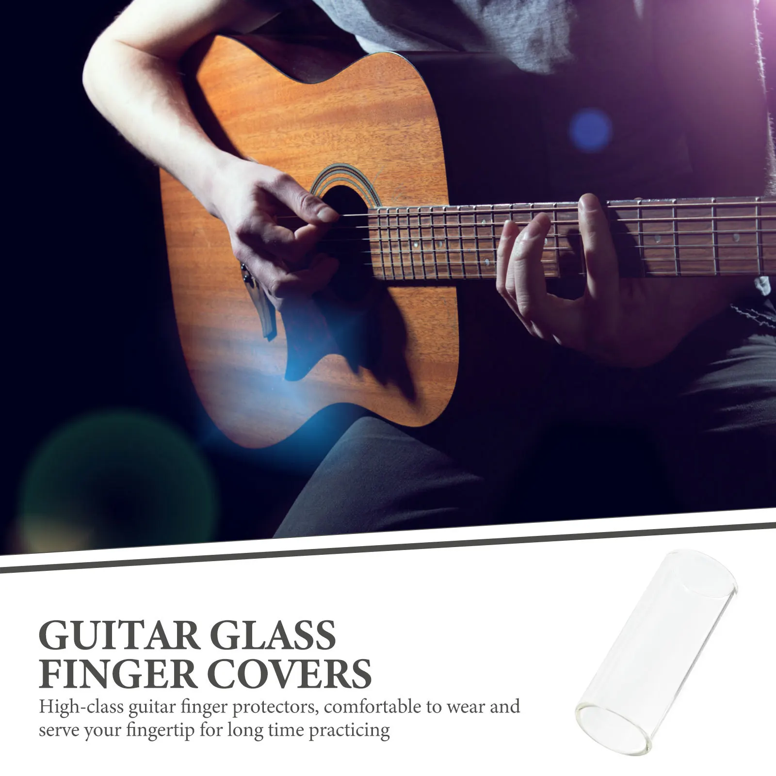 

3Pcs Guitar Finger Cover Glass Fingertip Guards Durable Comfortable for Practice and Playing Guitar Glass Finger Covers