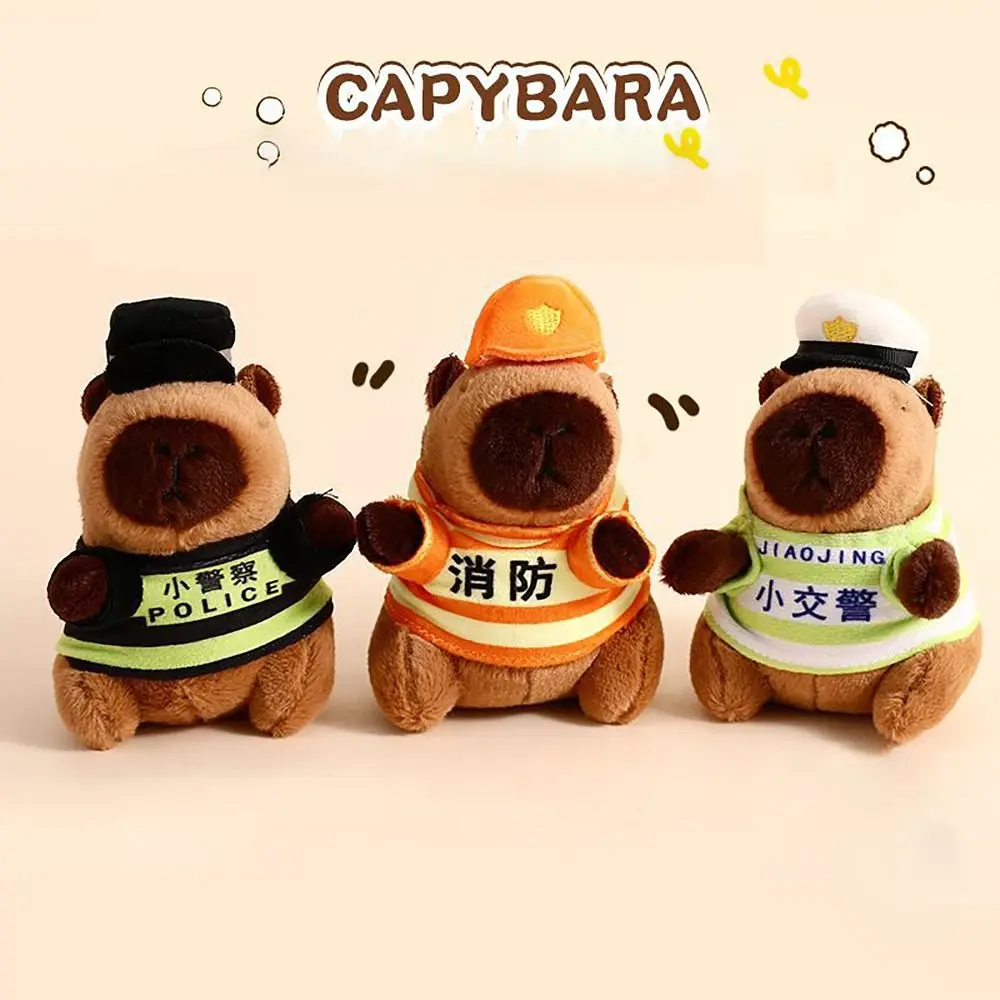 Fireman Traffic Police Capybara Capybara Keychain Police Capybara Plus Toy Dolls Pendant INS Style Bag Charms for Girls Gift