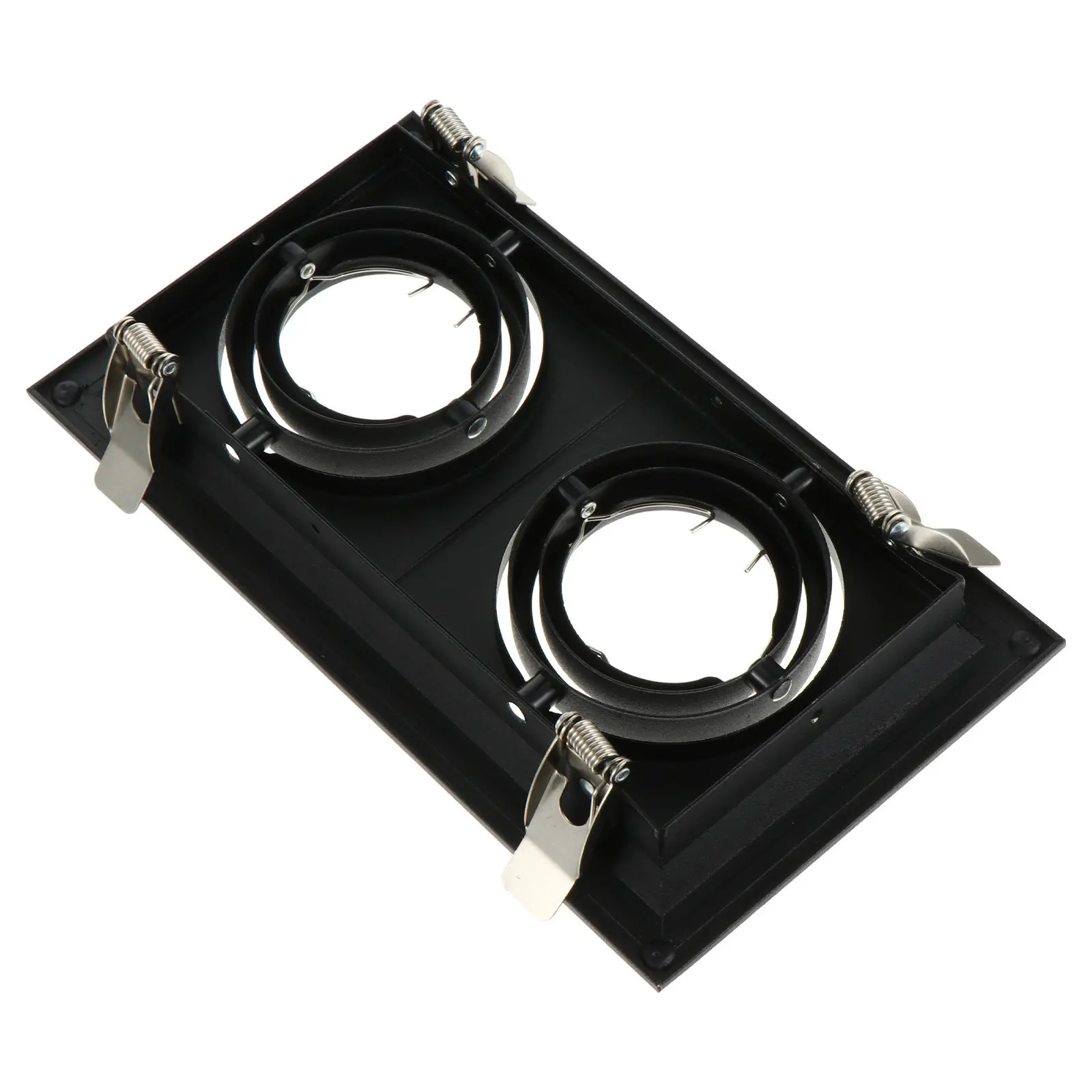 1Pcs Dual Head Adjustable LED Ceiling Spotlight Trim Ring Aluminium Alloy Plastic Recessed Light Mounting Shell for Gu10 Mr16