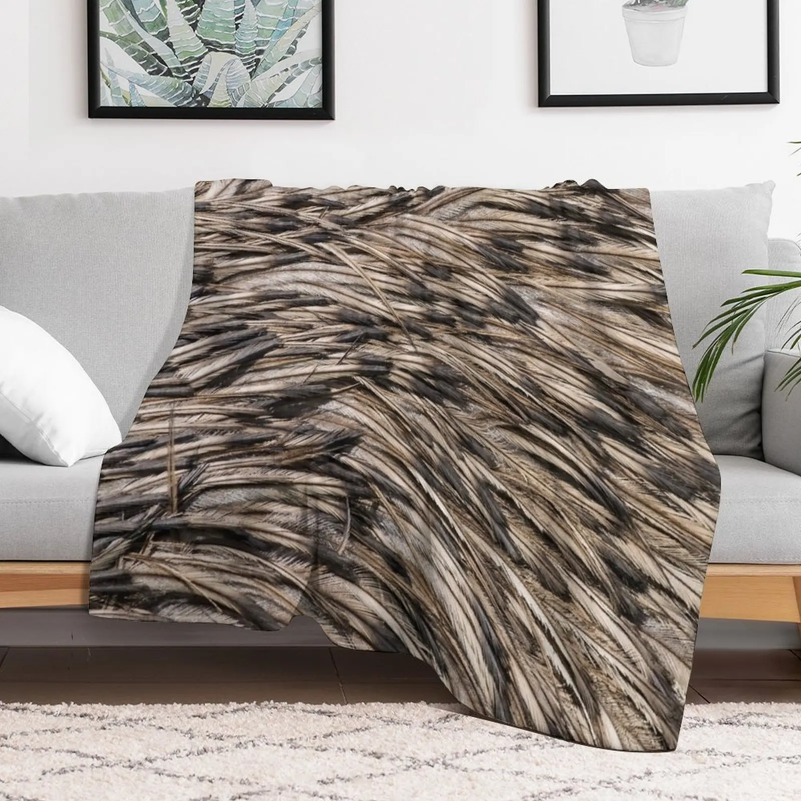 Australian Emu feather|Bird Feathers|Australian Bird Throw Blanket Decorative Throw Winter beds halloween Blankets