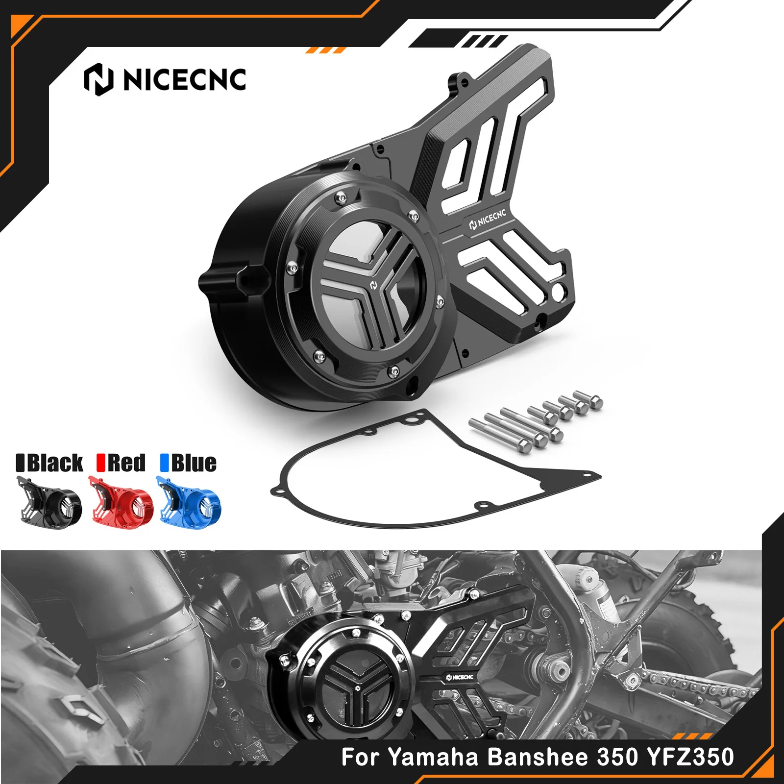 

NICECNC for Yamaha Banshee 350 / YFZ350 1987–2006 Stator Cover ATV Aluminum Replaces 2GU-15111-00-00 Easy-Split Cover