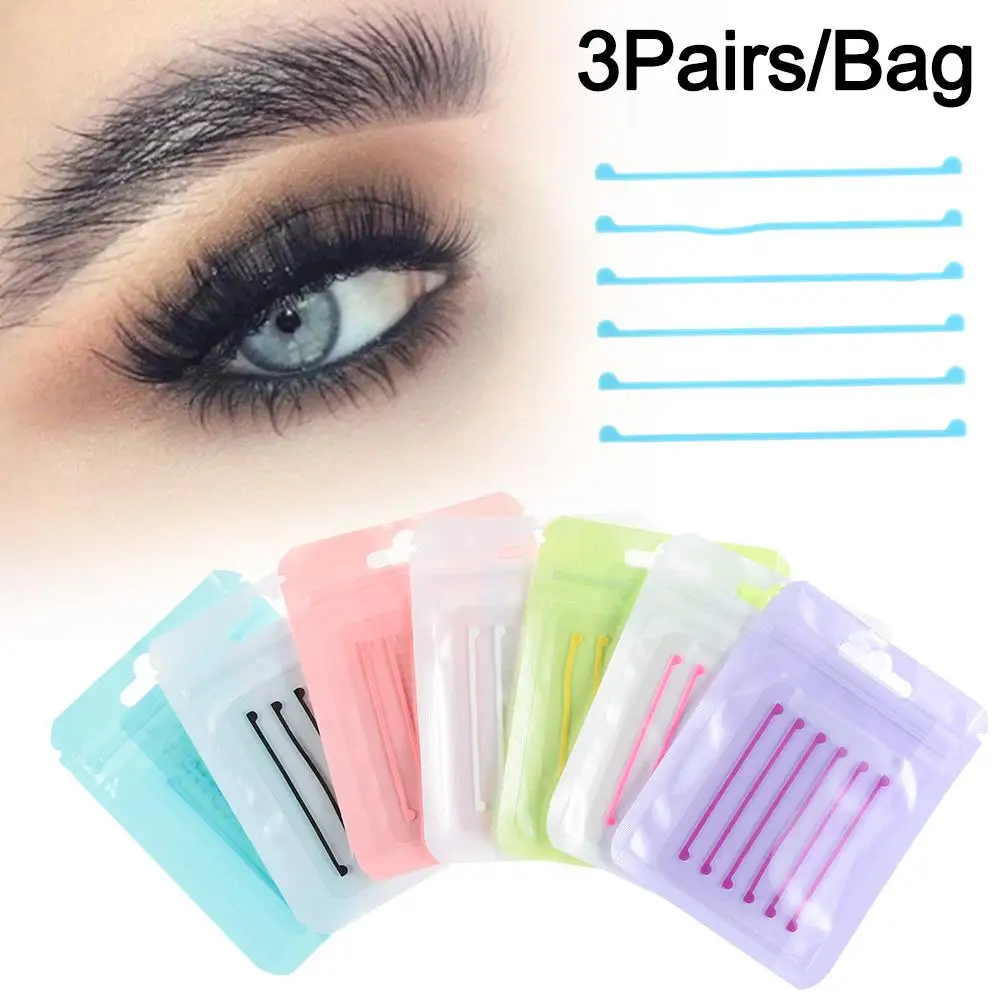 Coussinets de permanente de cils en silicone réutilisables, coussinets sous les yeux, coussinets de levage de cils, patch pour les yeux, 3 paires par sac