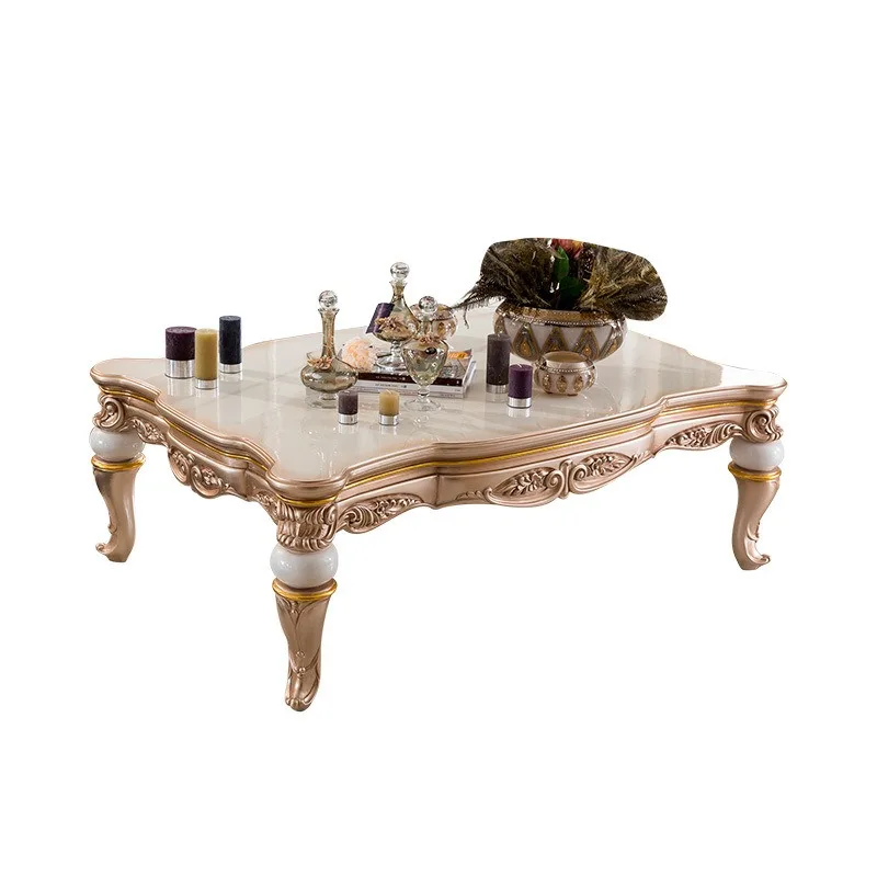 

European birch carved coffee table living room coffee table French neoclassical tea side table large apartment villa furniture