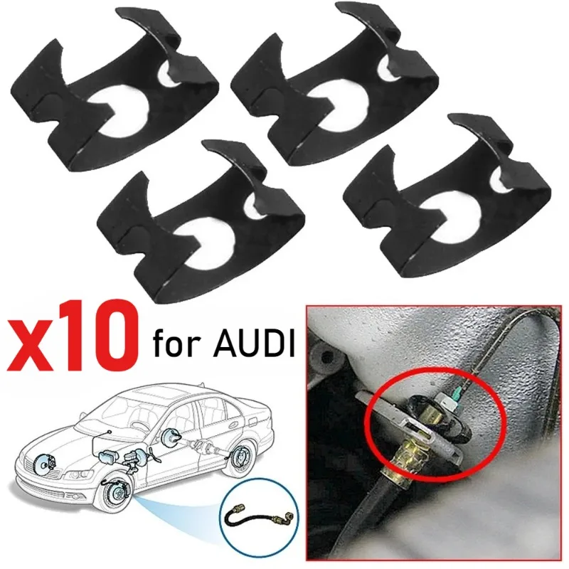 

10pcs Suitable For Volkswagen Golf Mk Audi Skoda Abs Brake Spring Hose Fixing Clip Metal Nut Brake Hose Buckle Clips For Vw Audi
