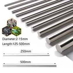 1/5pcs 304 Stainless Steel Rod Diameter 2mm-14mm Linear Shaft Round Rod Ground Rod 125/200/250/330/500mm Long