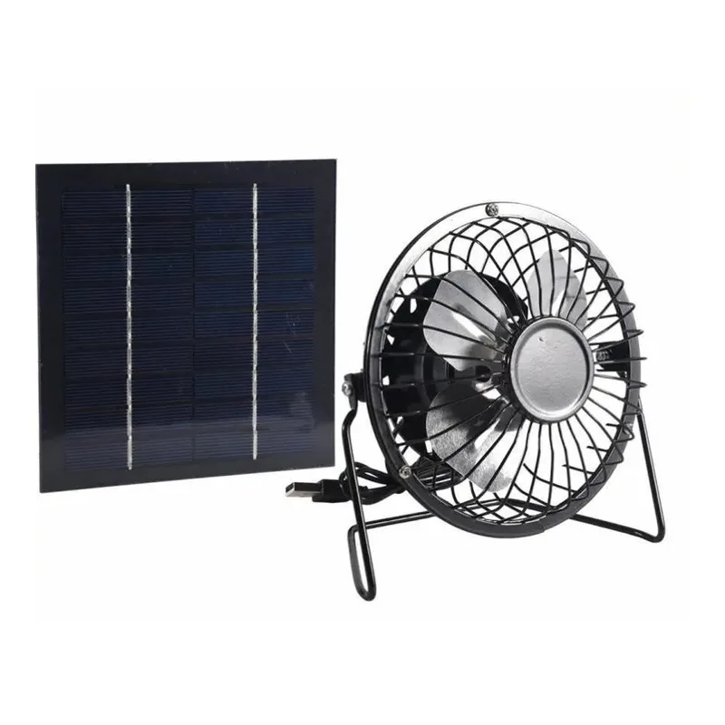 4 Inch DC 5V Fan Solar Powered Ventilation Device Waterproof Outdoor Air Cooler For Camping Tent Rv Greenhouse Equipment