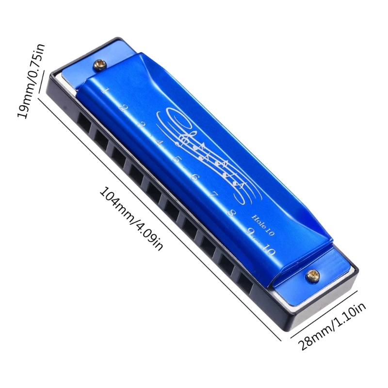 Blues-Harmonica in C , 10 Holes Blues-Harp Diatonic Harmonica 20 Tones Mouth Organ Harmonica For Adult, Kid, Beginner