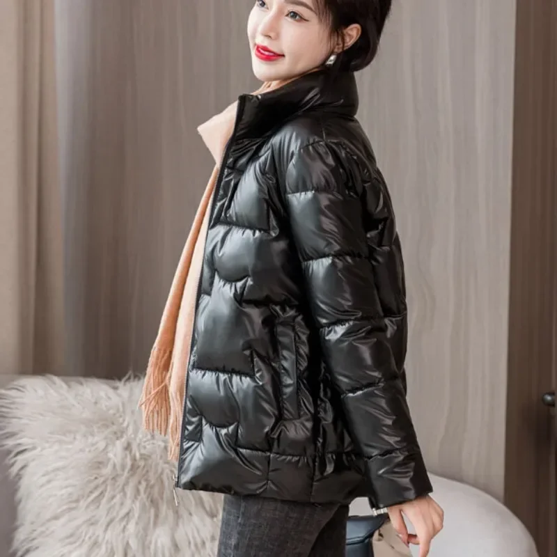 Parkas Women Stand Collar Bean Green Sweet Winter Girlish Temperament Ins All-match Casual Korean Fashion Trendy Thicken Warm