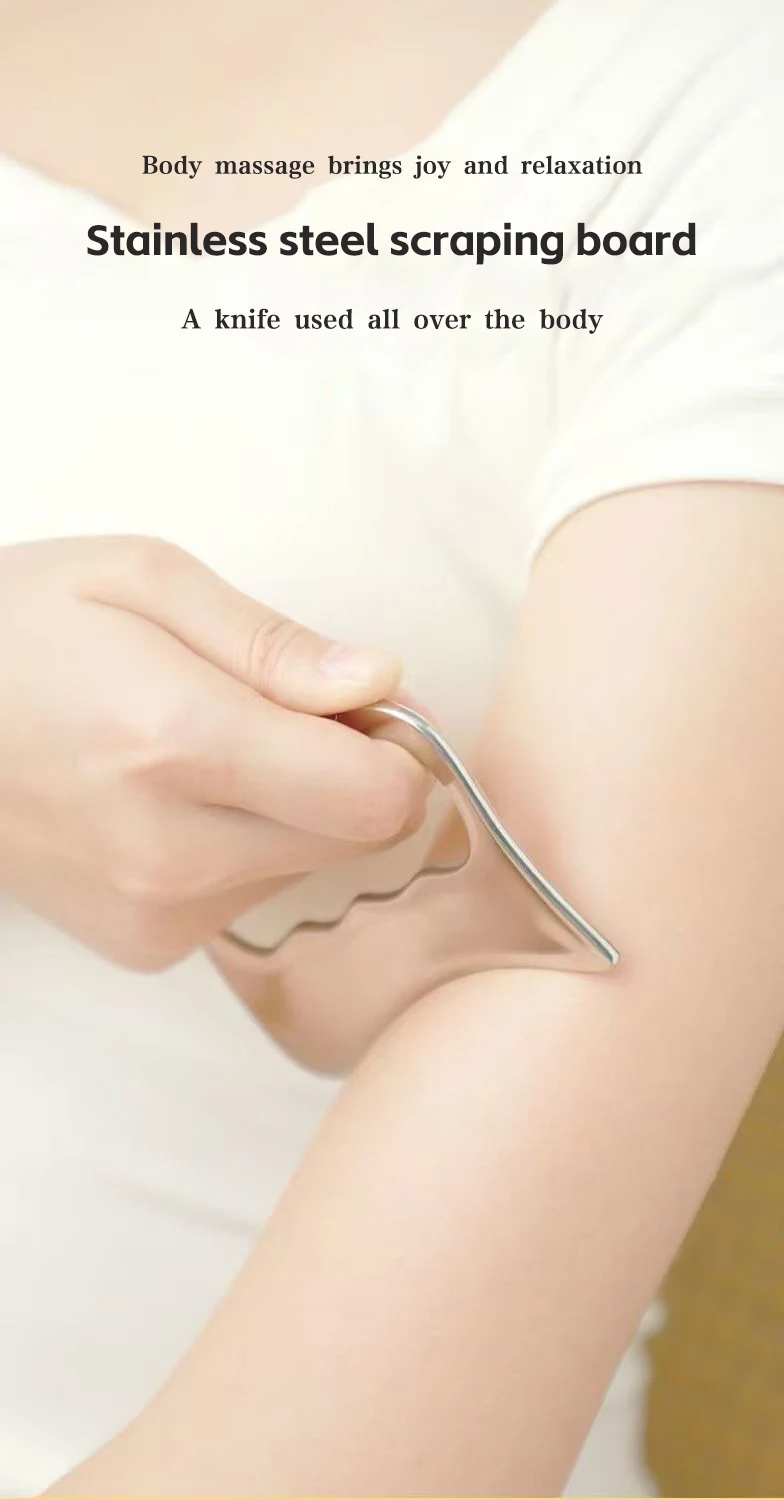 Quadratisches Faszienmesser, Edelstahl Gua Sha Brett, Spezialwerkzeug für Sport und Fitness, Sehnen-Therapie, Gua Sha Platte – Detail 1