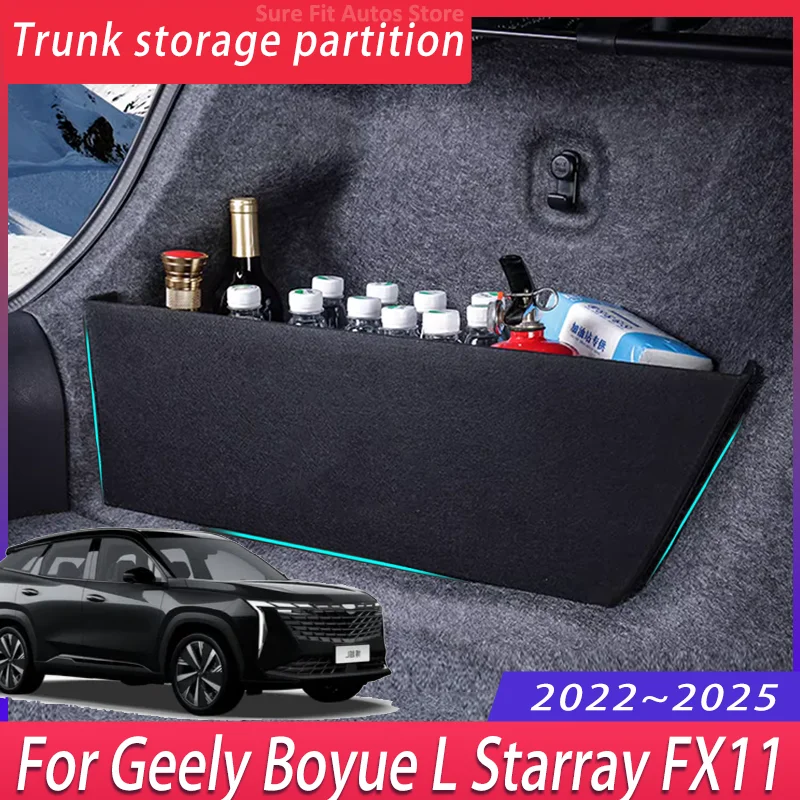 For Geely Boyue L Starray FX11 2022~2025 Car Trunk Storage Partition Multifunction Storage Box Auto Interior Accessories Tools