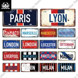 Putuo Decor Famous City Metal Sign lices targa targa targa Vintage in latta per Bar Pub Man Cave Club decorazione della parete