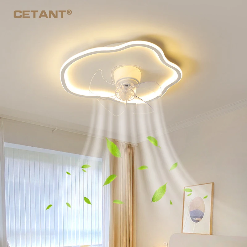 Modern LED Fan Ceiling Light 360 Degree Swing Head Mute Fan Lamp For Study Bedrooms Living Rooms children\'s room Home Decoration