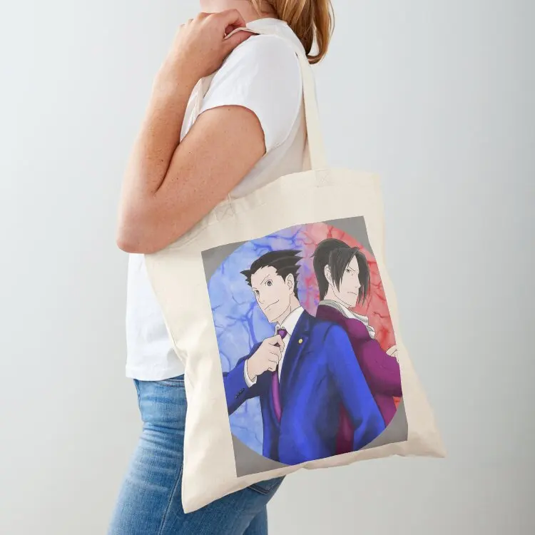 

Phoenix Wright and Miles Edgeworth Tote Bag the tote bag shopper bag women canvas eco folding cute pouch
