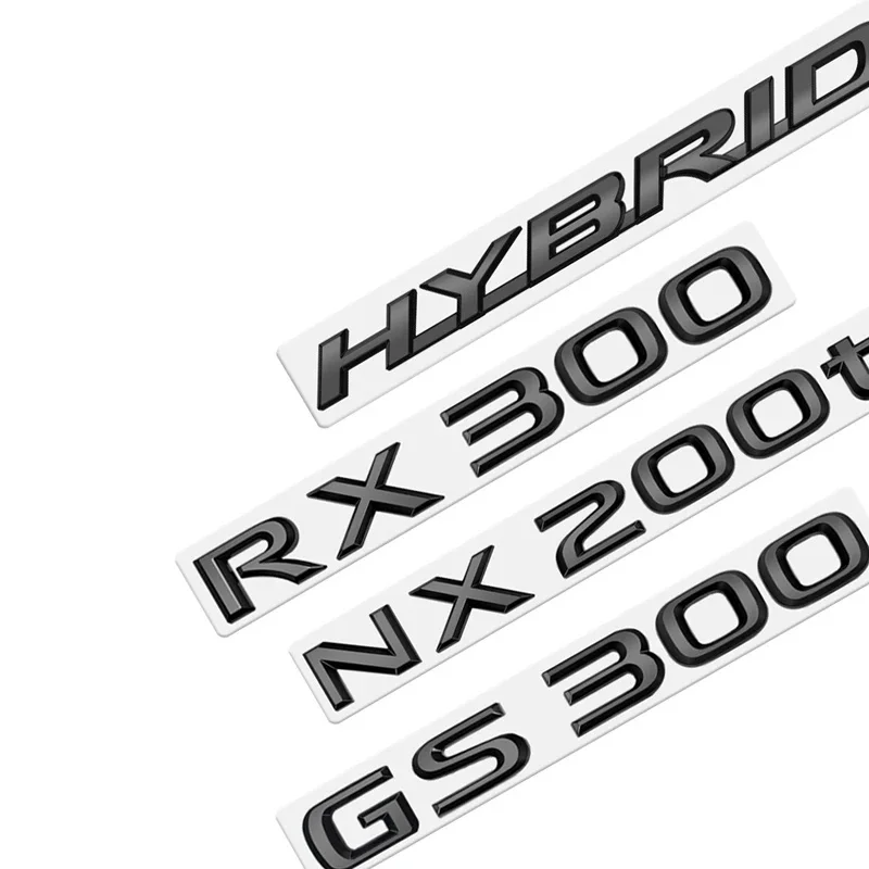 3D ABS Emblem Car Sticker Badge Decal Body Trunk Decor for Lexus Hybrid GS300 GS430 GS460 GX400 NX300 RX300 Glossy Black