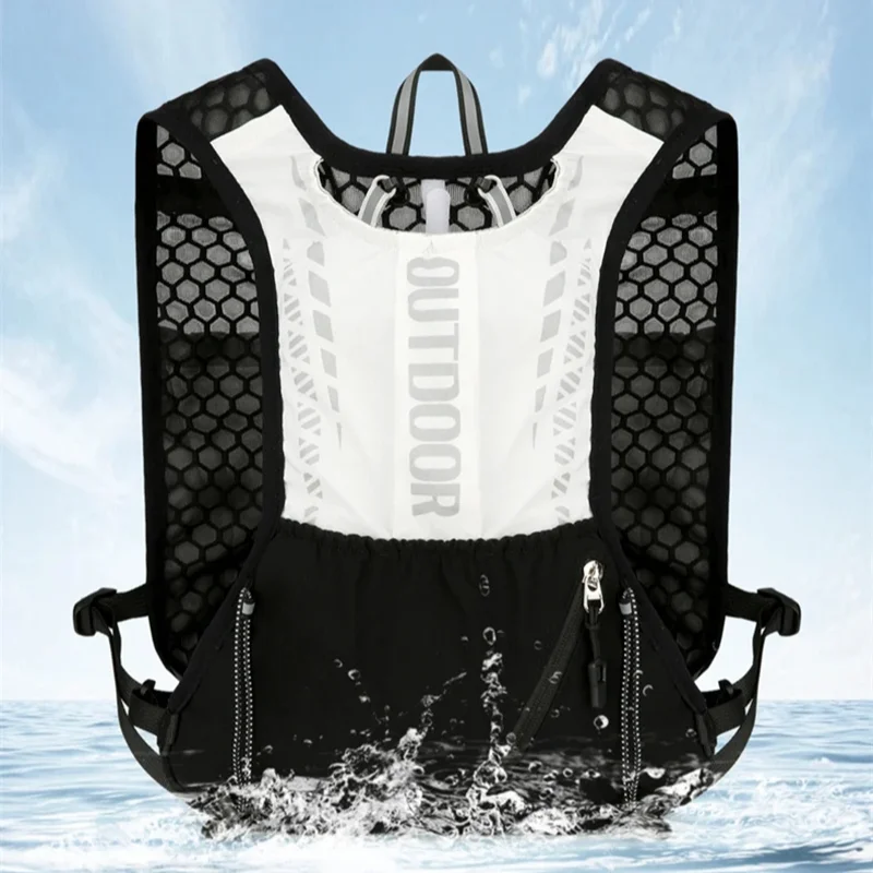 러닝 하이 드레이팅 조끼 배낭 초경량 트레일러 조깅 조끼 남성 여성 물병 500ML와 통기성 스포츠 조끼