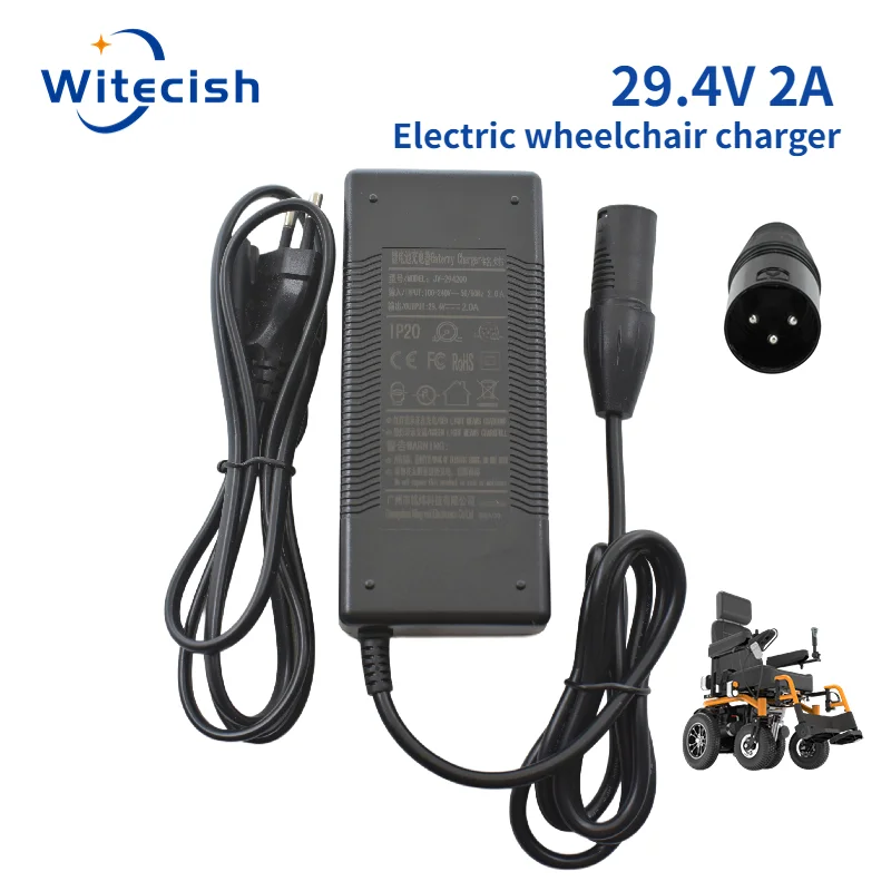 29.4V 2A 18650 lithium battery charger 24 V Volt power adapter DC 5.5*2.1MM power supply 29.4V 2A 100V-240V