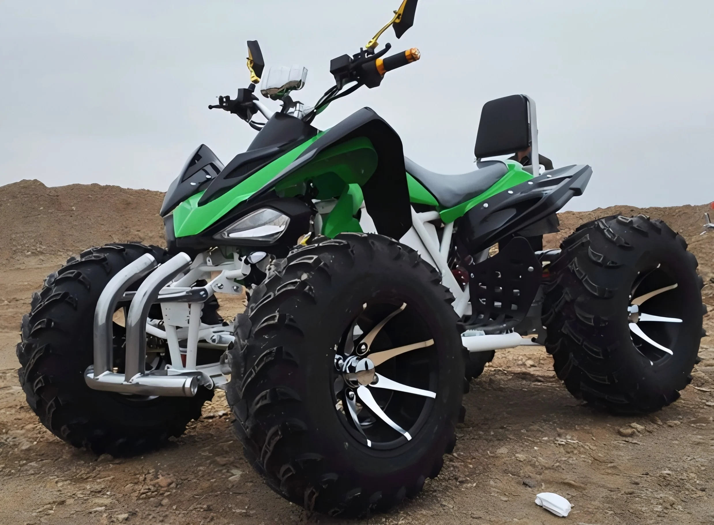 Big Spark 250cc Beach Buggy ATV for Adults – 4-Speed + Reverse, 4-Stroke, Large Fuel Tank, Upgrades to Off-Road Tires 4x4 Quad