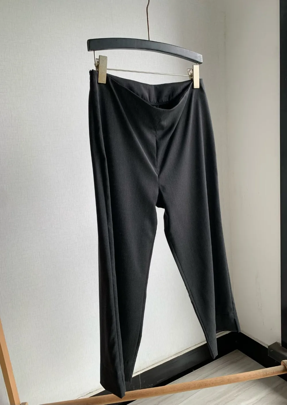 100% Wool Cropped Cigarette Trousers Women Pants
