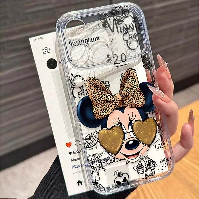 Capa fofa leopardo mickey minnie para samsung s25 ultra s24 fe plus a56 5g a36 a25 a16 a07 a06 a55 a35 a15 a25 a54 a14 a34 a24 a52