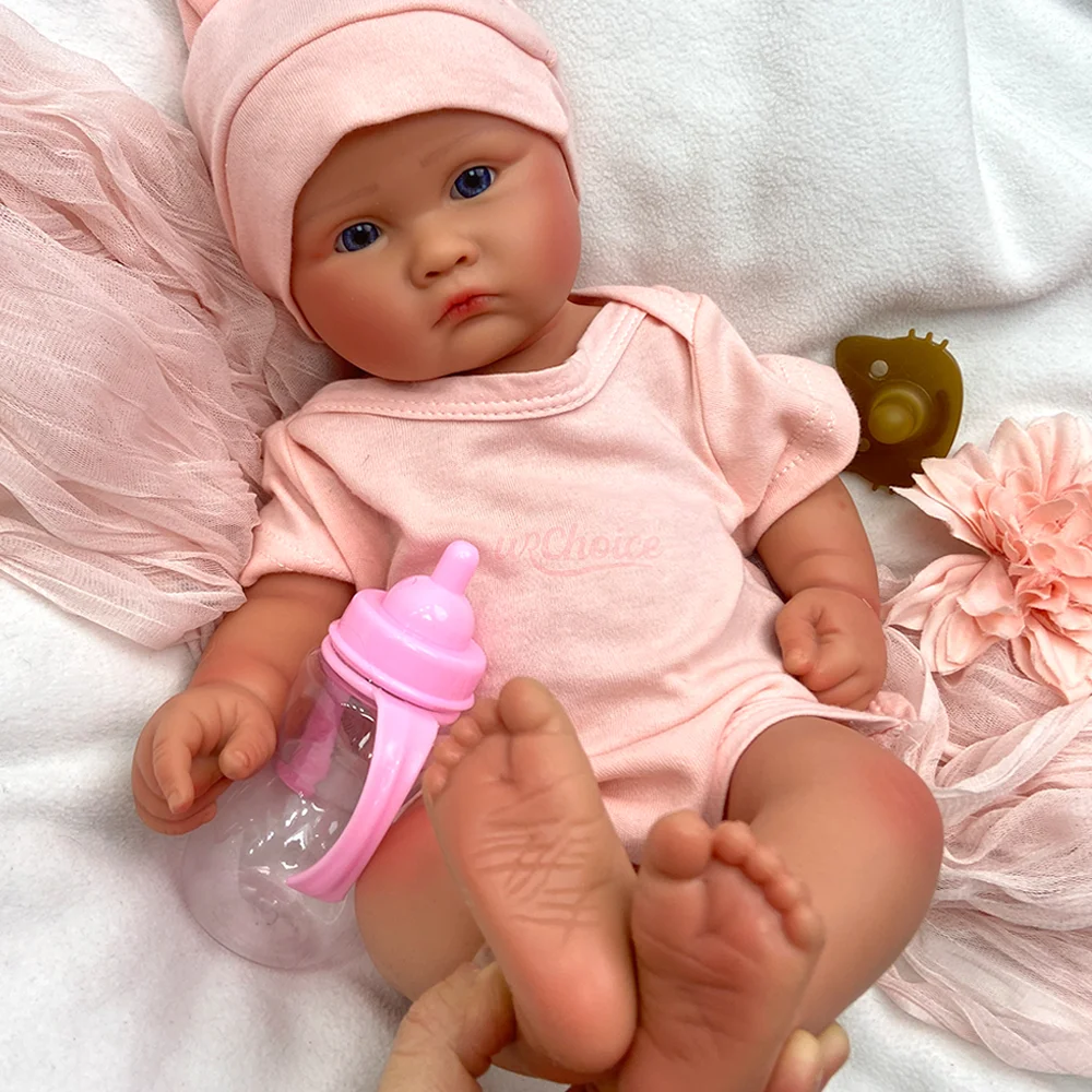 Nova Boneca Reborn de Silicone 100% Completo, 18 Polegadas, Recém-Nascida Ponderada, Não Pintada/Pintada, Bebê Reborn Menina, Muñeca De Renacimiento De Silicona