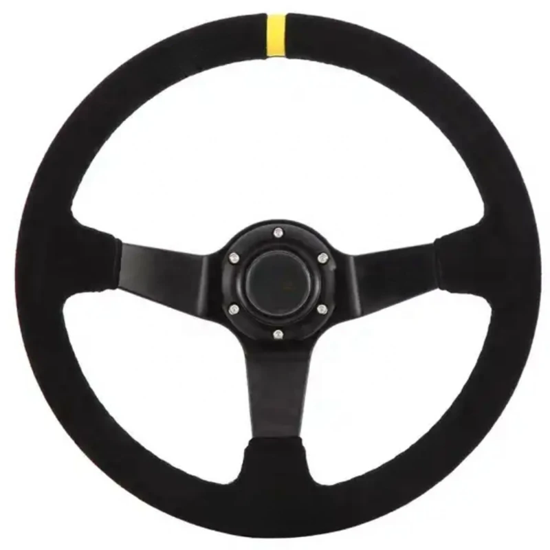 Customizable general purpose Part Car Modification steering wheel 350MM Leather Racing Suede Sport Steering Wheel