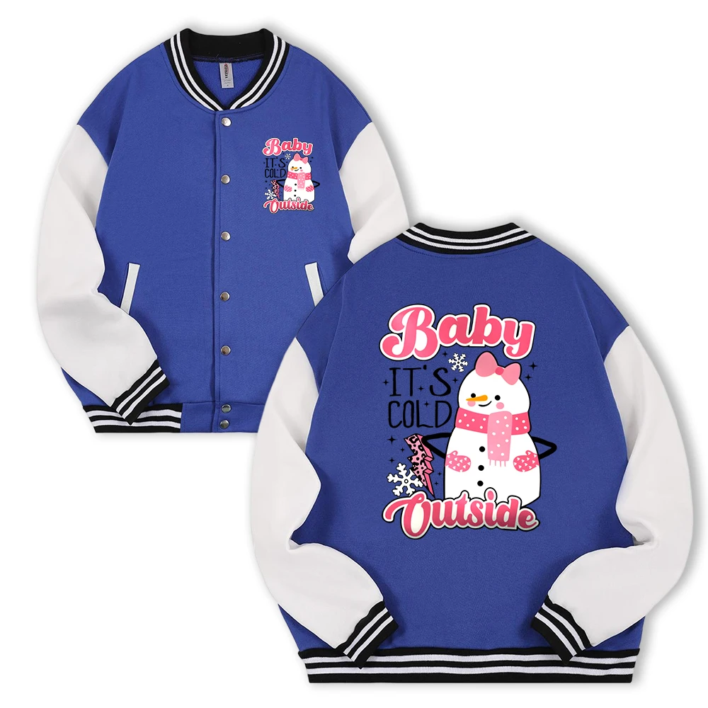 

You Can See Snow During Christmas Men Baseball Jacket Fashion Hip Hop Streetwear Fleece Loose Jersey All-Match Autumn Coat