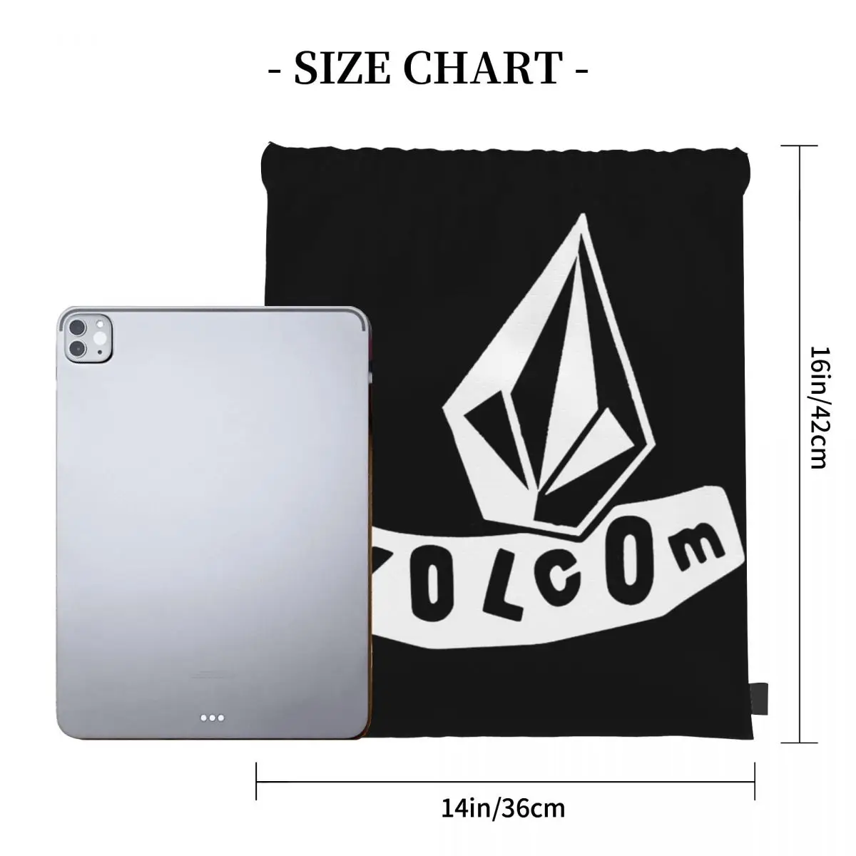 Volcom Logo Plecaki Przenośne torby ze sznurkiem Pakiet ze sznurkiem Kieszonkowa torba sportowa Torby na książki dla mężczyzn, kobiet, studentów