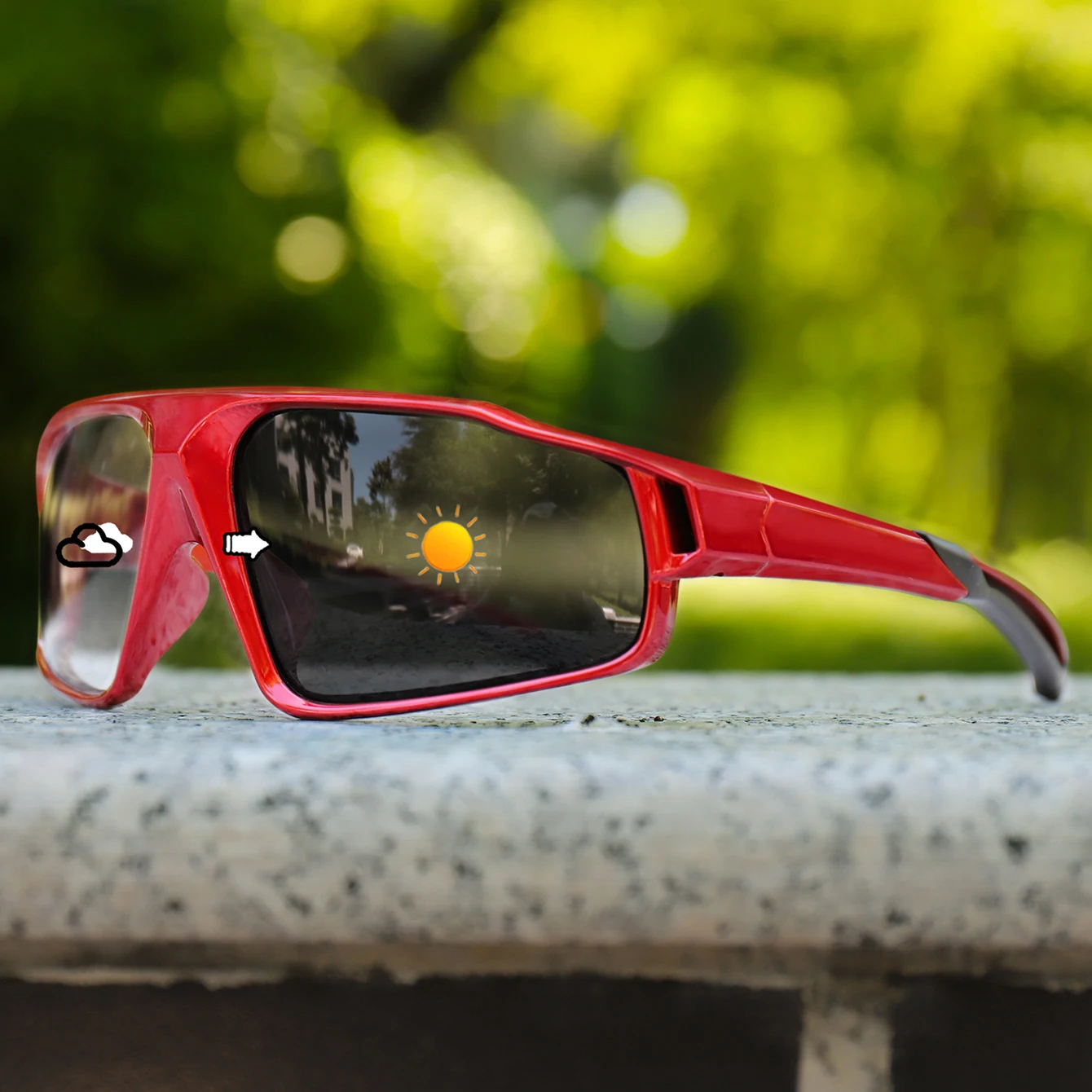 Photochrome Mode Sonnenbrille Männer Frauen MTB Fahrrad Radfahren Brillen UV400 Fahrrad Brille für Angeln Laufen Wandern Fahren – Detail 1