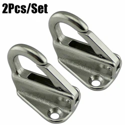 2pcs Marine 316 Stainless Steel Spring Snap Fending Hooks Fender Stainless Steel Spring Locked Fender Hooks Boat Hardware