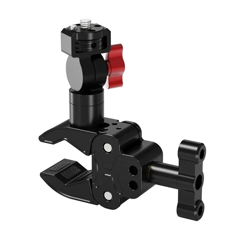 Heavy Duty Camera Super Clamp Aluminum Mount 1/4 3/8 Holes for DSLR Gopro Extended Selfie Stick Tripod Rig Mic Lights Bracket