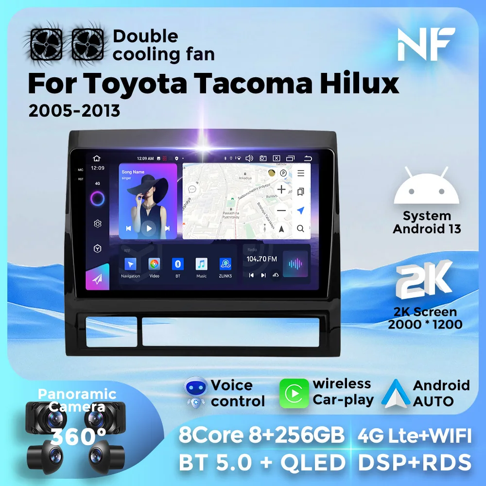 

Android13 For Toyota Tacoma 2 HILUX 2005-2013 Multimedia Video Car Radio Player 4G WIFI GPS DSP Carplay Auto 8 Core 8+256GB BT