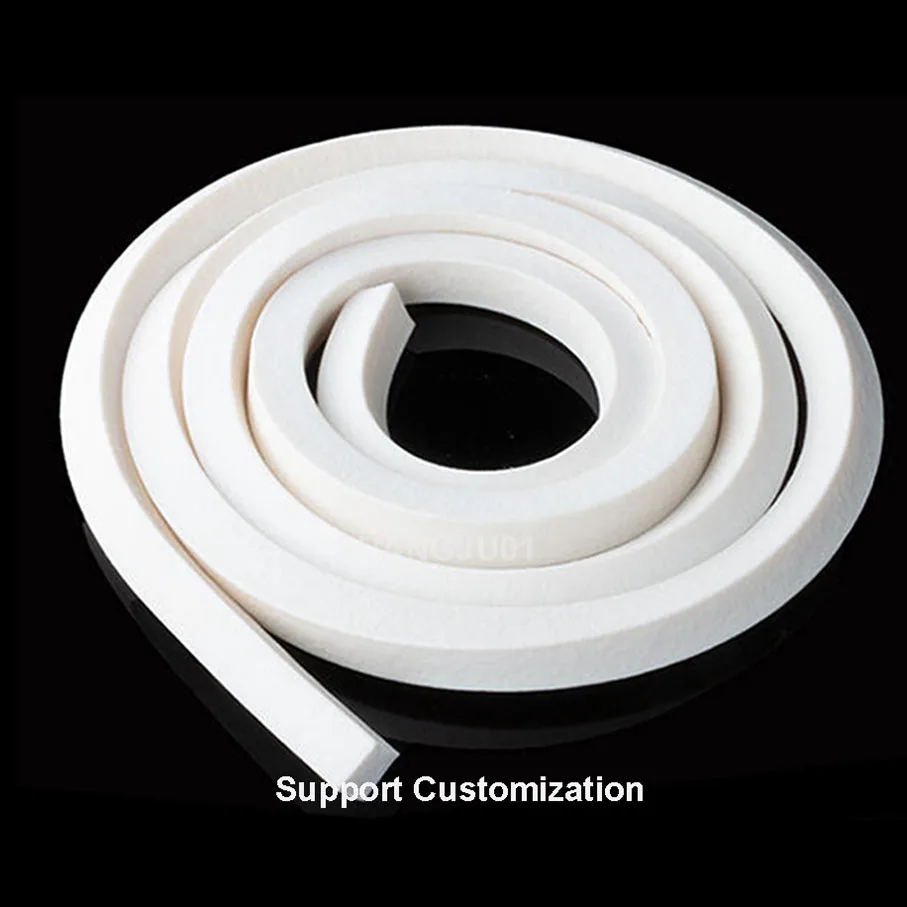 1/2/3/5Meters White Square Sponge Strip Silicone Foamed Rubber Doors Windows Gasket Trim Seal 2x10mm-30x35mm