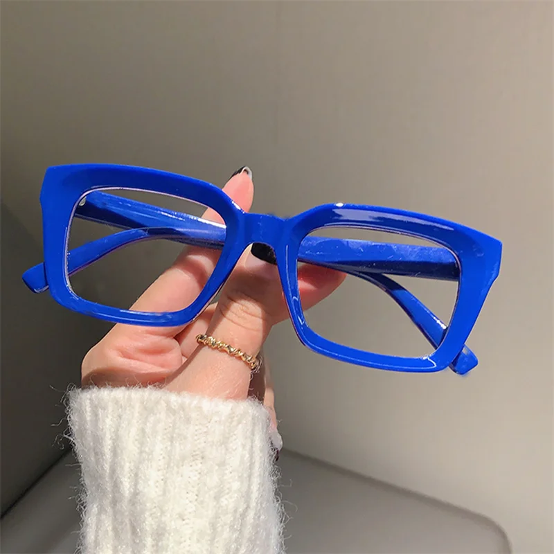 KAMMPT Fashion Square Glasses for Women Classic Blue Light Blocking Men Daily Life Stylish Brand Designer Eyewear