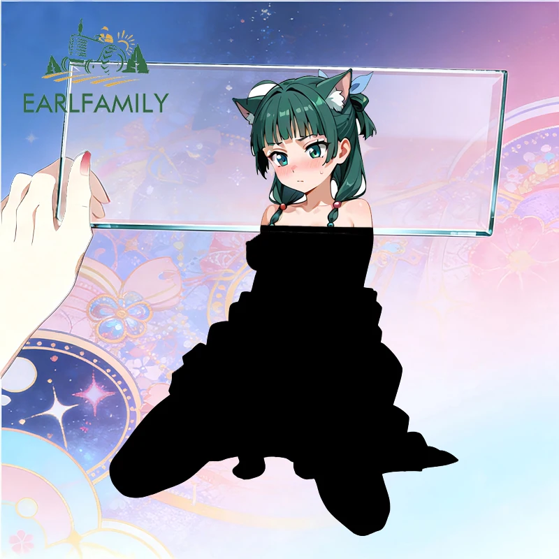 

EARLFAMILY Sexy Maomao Kneeling Car Stickers Cat Loli Camper Waterproof Car Accessories Decal Vinyl JDM Trunk Tumbler Decals