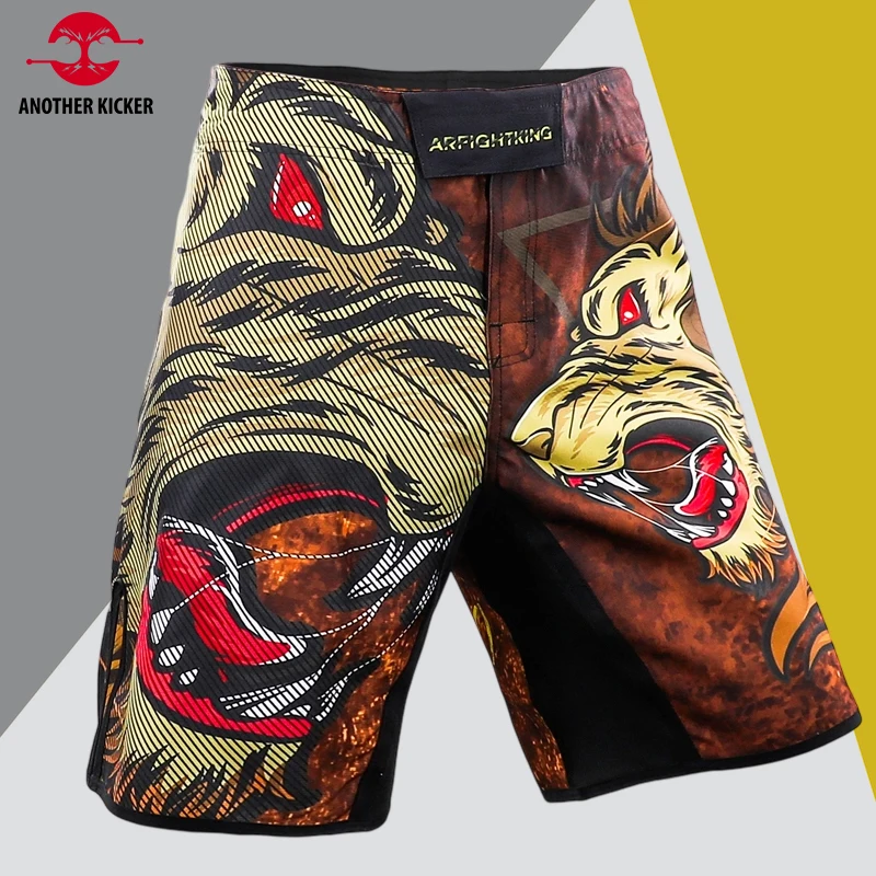

MMA Grappling Shorts Lion Sublimated No Gi BJJ Boxing Mixed Martial Arts Gear Gym Athletic Sparring Cage Fight Kickboxing Shorts