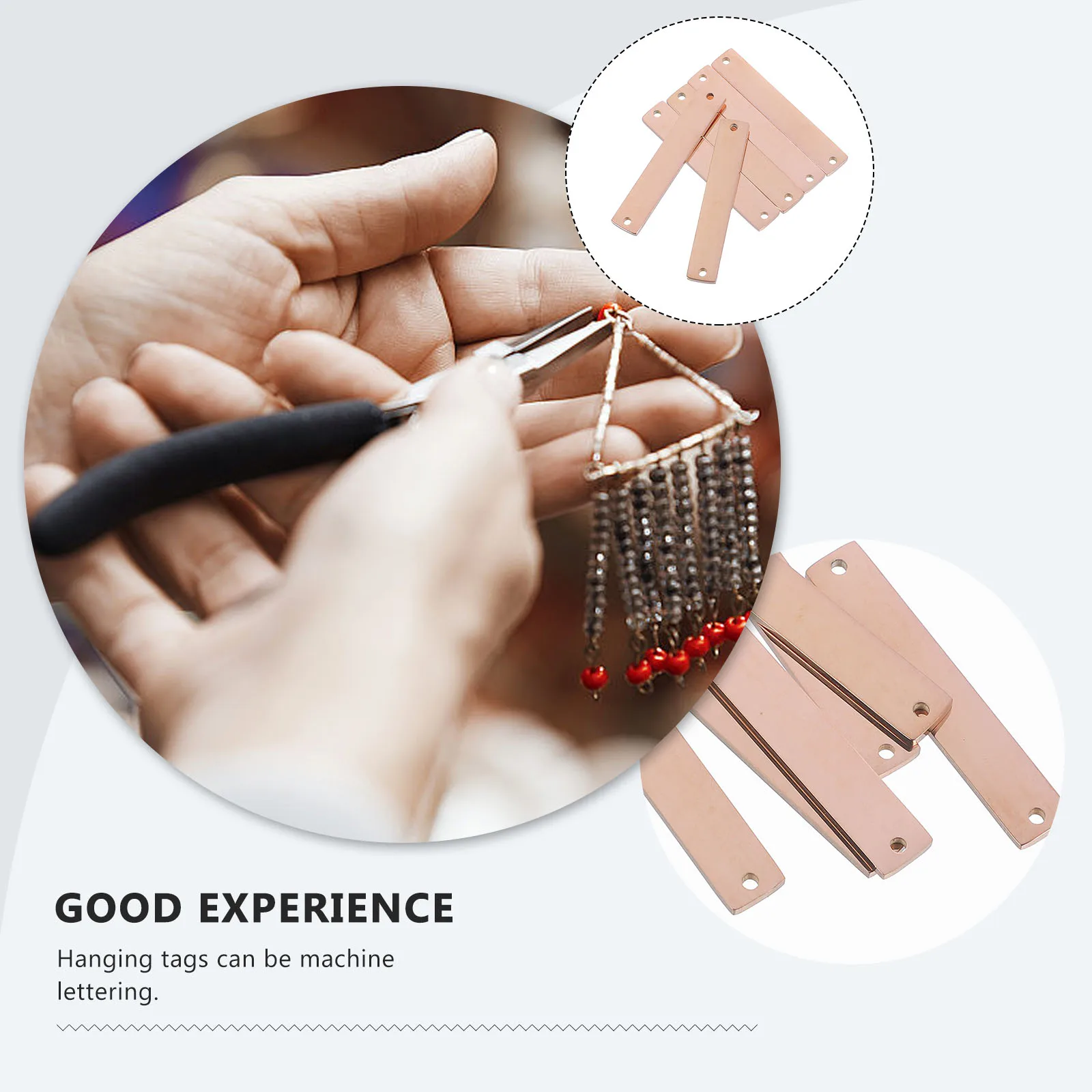 

10 Pcs Dual Hole Connector Tags Rose Gold Jewelry DIY Making Accessories Metal Pendants Women's