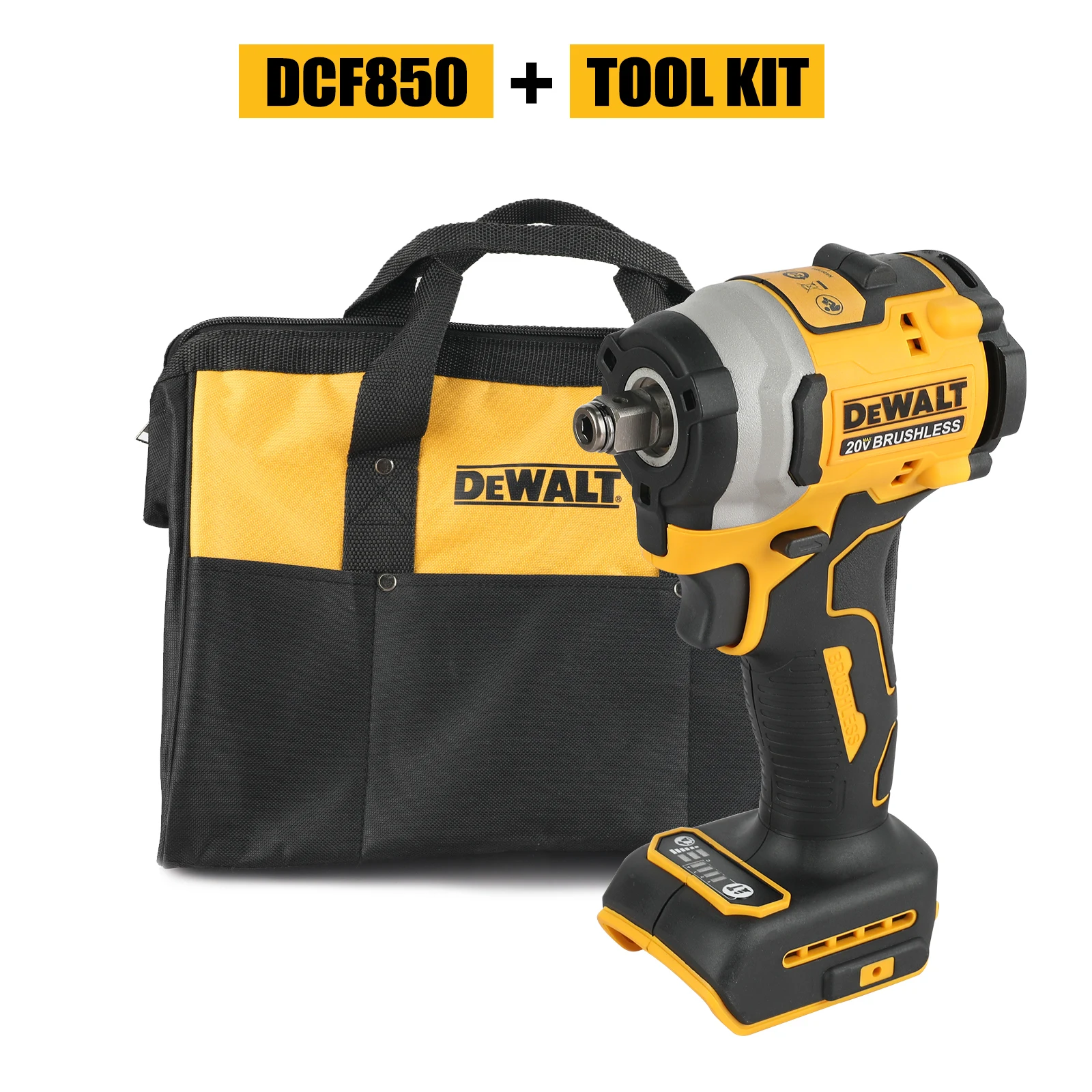 

Dewalt cordless impact wrench electric screwdriver 18V 20V battery brushless drive car repair electric tool, large capacity tool