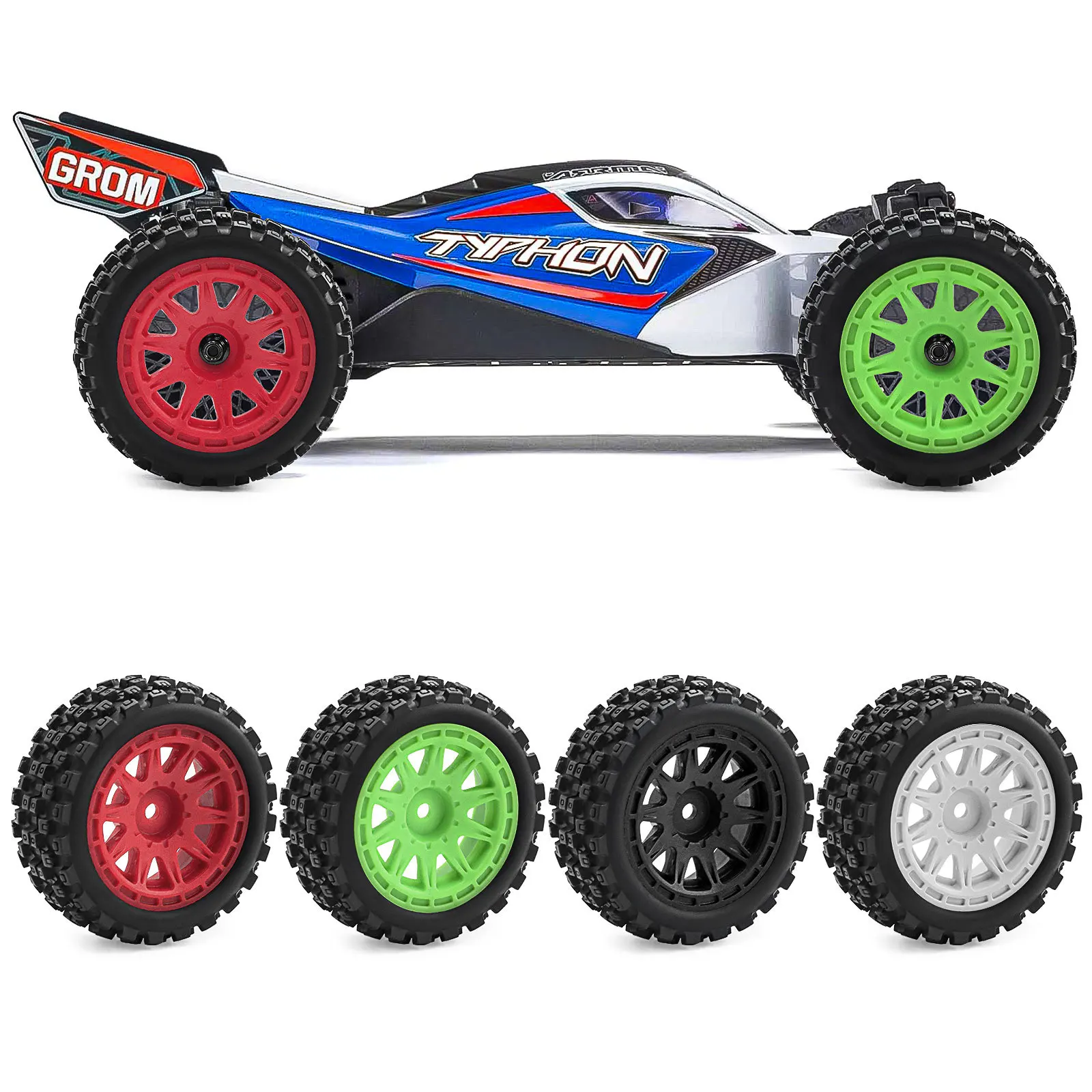 ARRMA 1/18 2S TYPHON GROM ARA2106 RC Car W/ Chocolate Tires W213 - Fast, Durable, Off-Road