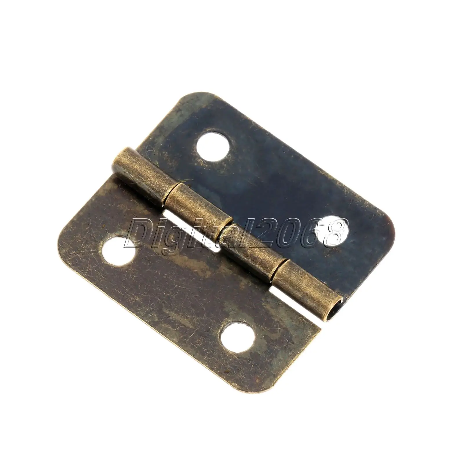 12pcs Antique Brass Mini Hinges Connectors for Cabinet Drawer Crafts Wooden Box Jewelry Gift Case with Mounting Screws 19mm*16mm