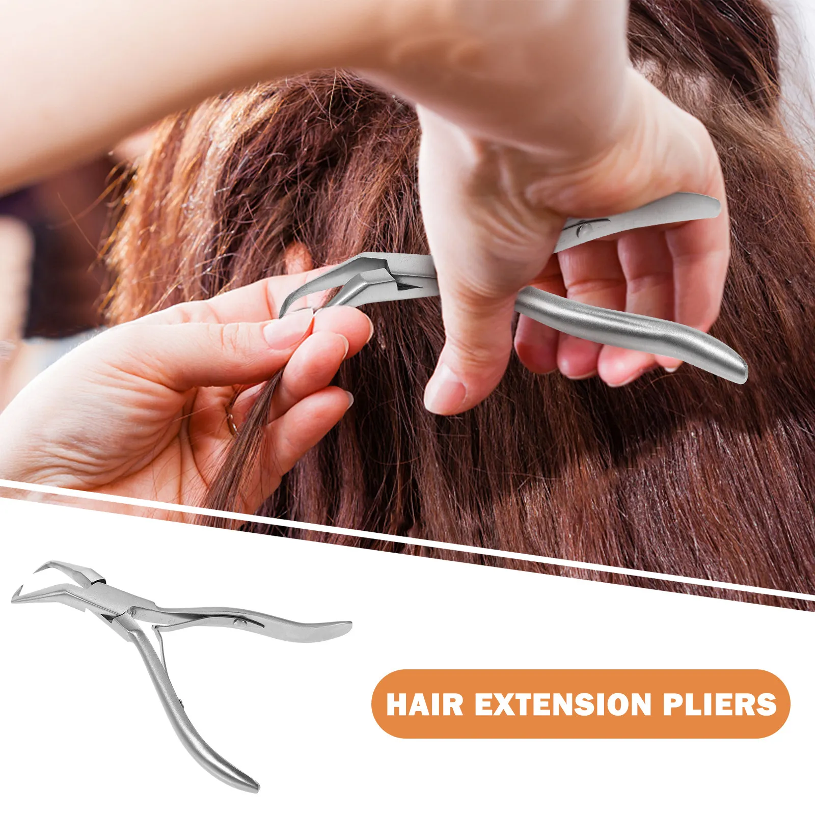 

Пара щипцов для наращивания волос из нержавеющей стали с тонкими кончиками, многофункциональный инструмент для укладки волос, прецизионный зажим для салонов красоты и удаления накладных ногтей