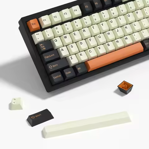 KBDiy Retro GMK Carbon Keycaps Cherry Profile Custom Double Shot PBT Keycap 7u ISO for Mechanical Gaming Keyboard Key Caps Set