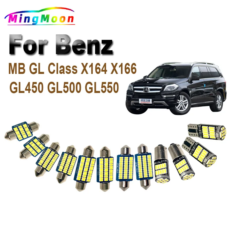 Canbus No Error For Mercedes Benz MB GL Class X164 X166 GL450 GL500 GL550 LED Interior Dome Map Light Kit Car Led Bulbs