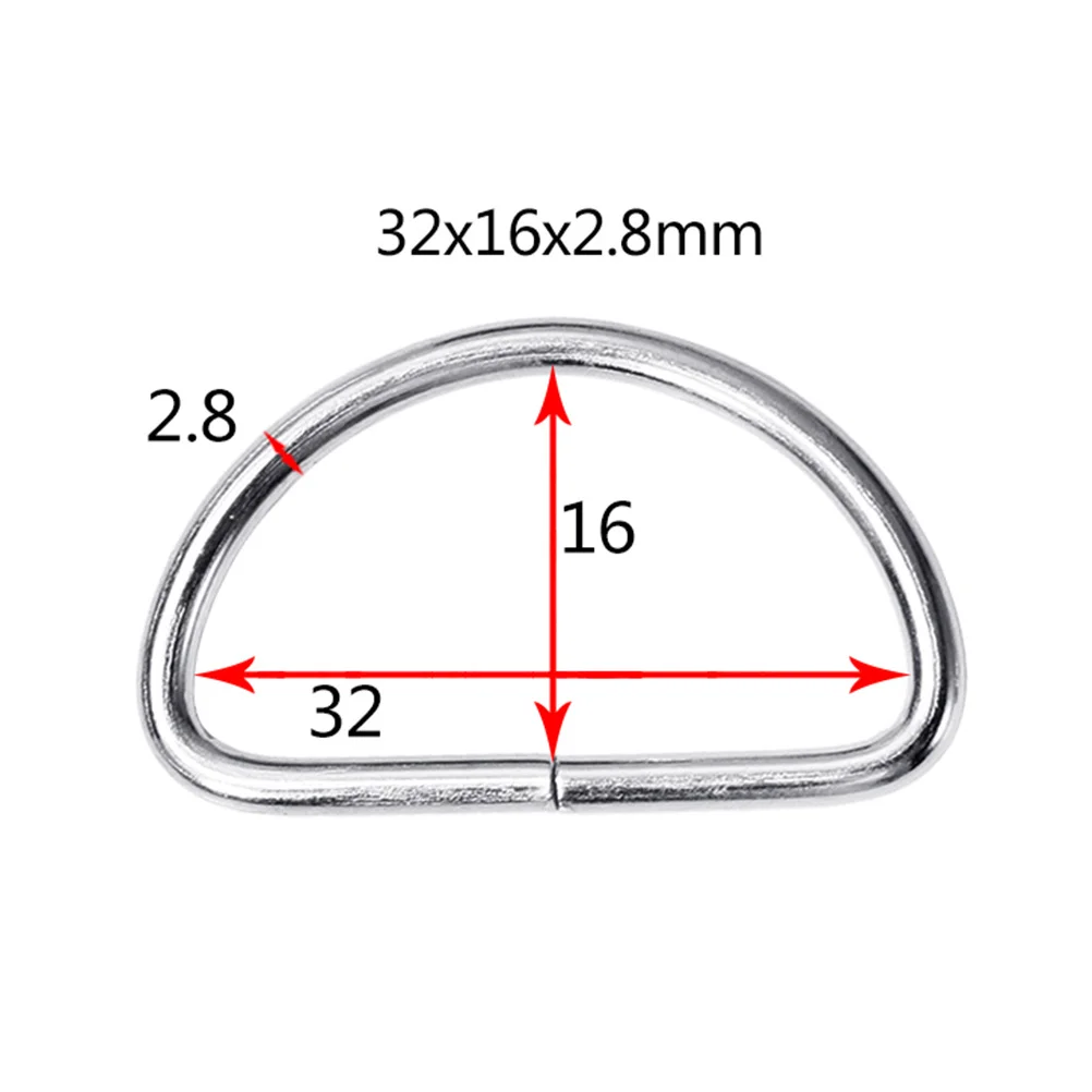 

100pcs D Ring Metal Hardware For Diy Handbags Belts Backpacks Dog Collars Key Chains Lanyards Cat Hammocks Puppy Harnesses