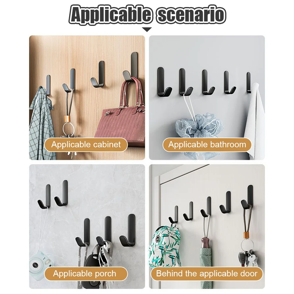 Crochet adhésif de type J, pour la finition murale, crochet en acier inoxydable, matériel sans poinçon, crochet d\'étagère pour salle de bains, outil
