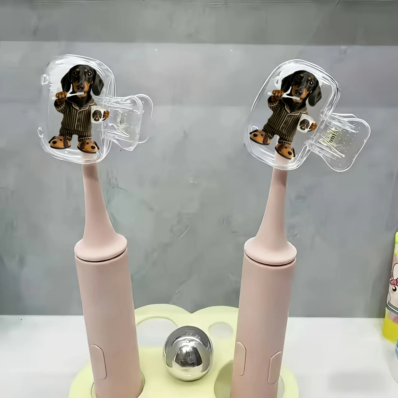 2pcs Stylish Dachshund Portable Toothbrush Holder for Home Travel Use Party Holiday Cute Gifts For Family Friends Women Couples