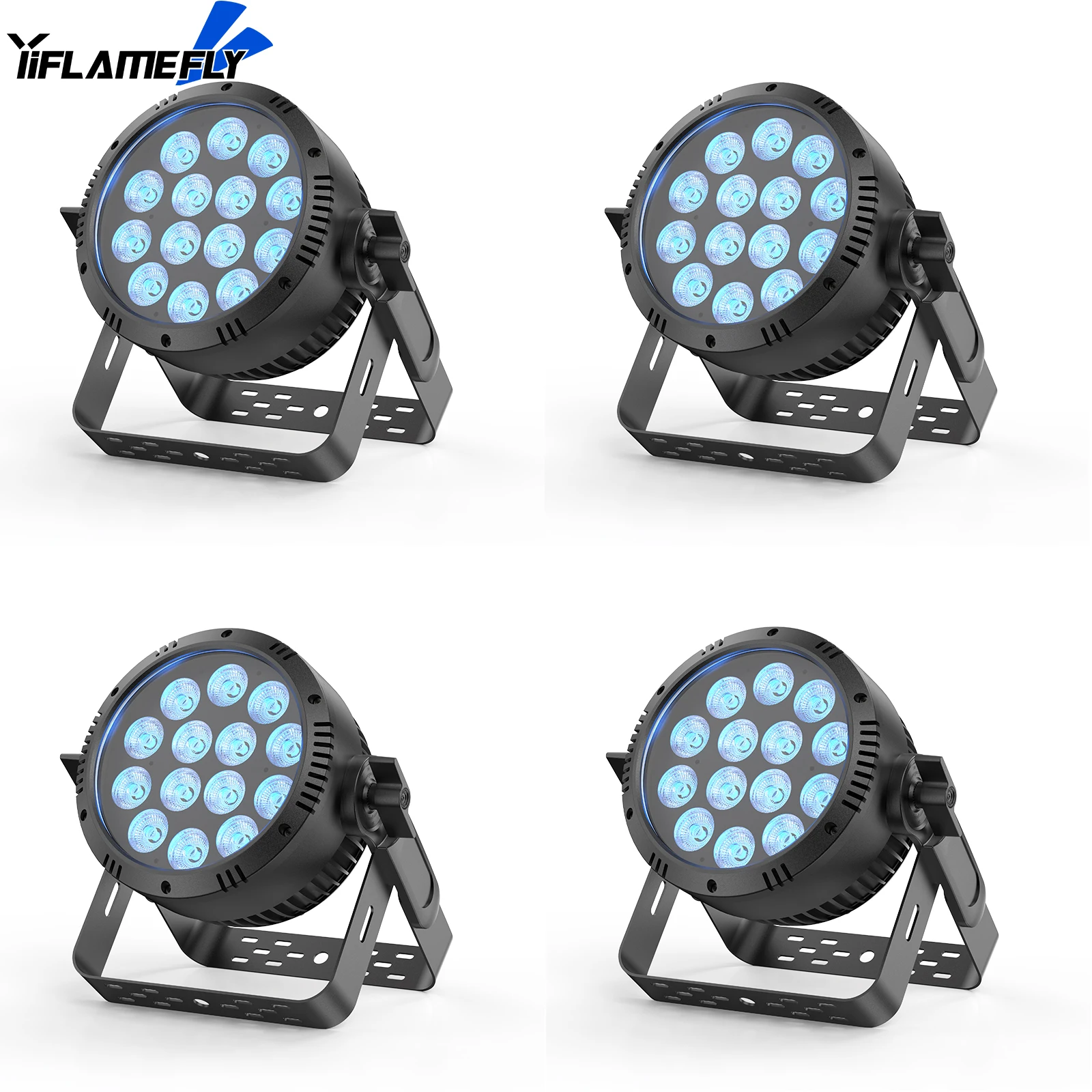 

Yiflamefly 4Pcs 200W RGBW 4-IN-1 LED Lighting Outdoor Stage Par Light DMX512 For Christmas Church Night Club Disco Club Wedding